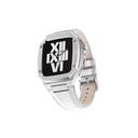 ​​​Apple Watch 7 45mm Uyumlu Kordon Deri Kordon Metal Kasa Korumalı Luxury KRD-67 Kayış - 31