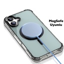 Apple iPhone 16 Uyumlu Kılıf Magsafe Şarj Özellikli Taşlı ve Simli Tasarım Mutural Blink Kapak - 2