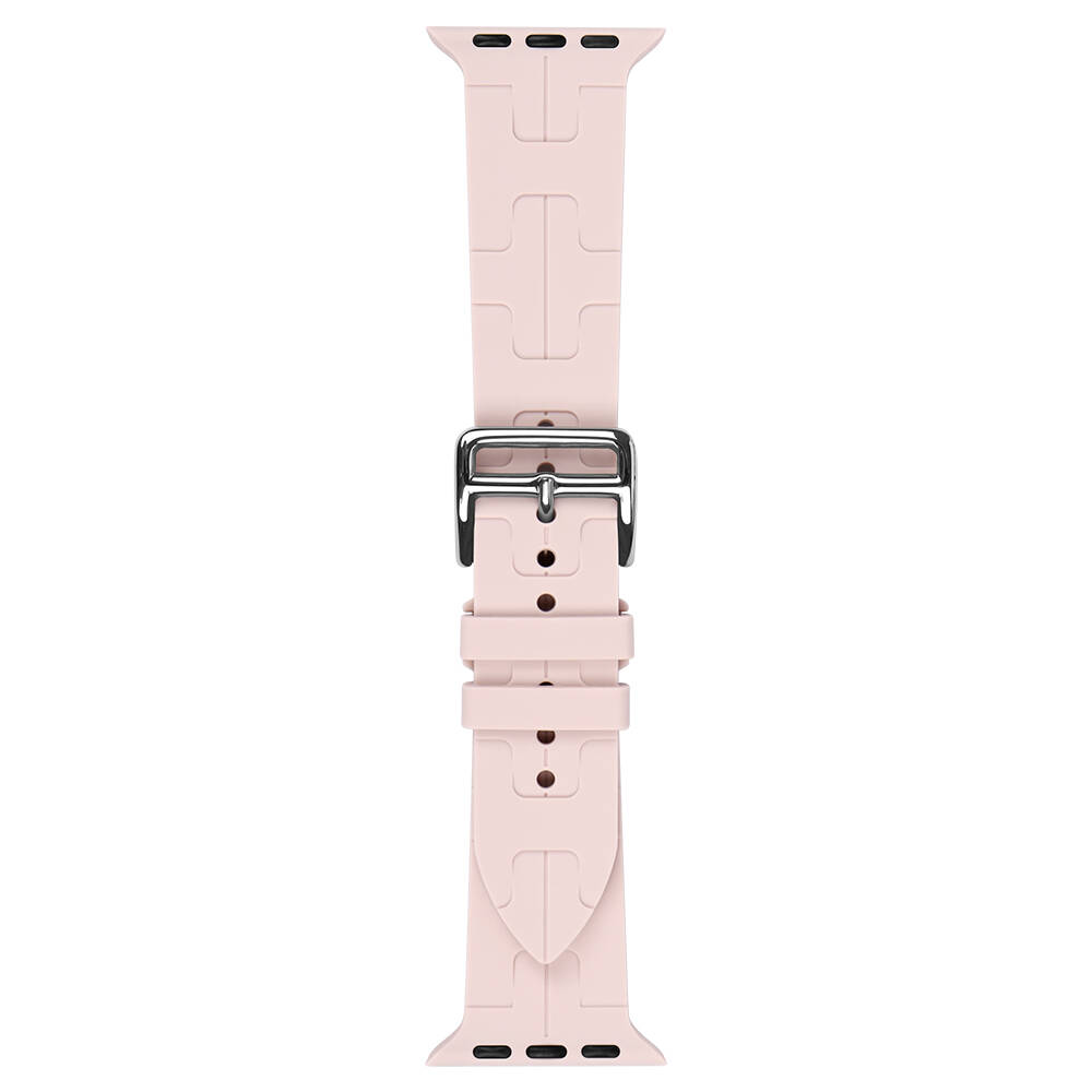 Apple Watch 40mm Uyumlu Kordon Silikon Yumuşak Esnek Metal Klipsli KRD-92 Kayış - 6