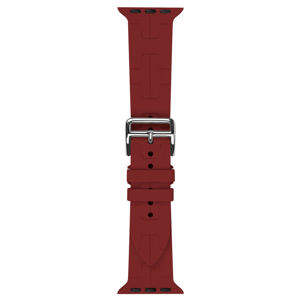 Apple Watch 42mm Uyumlu Kordon Silikon Yumuşak Esnek Metal Klipsli KRD-92 Kayış - 2