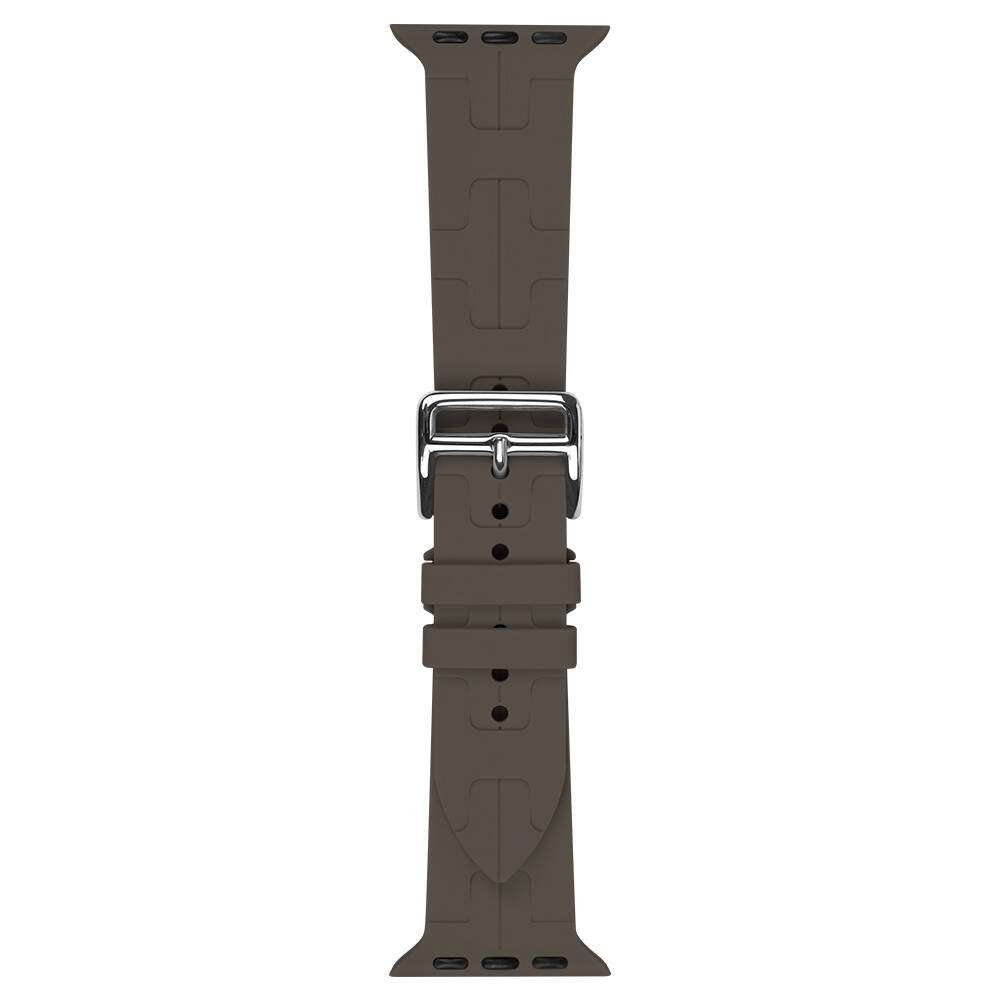 Apple Watch 42mm Uyumlu Kordon Silikon Yumuşak Esnek Metal Klipsli KRD-92 Kayış - 9