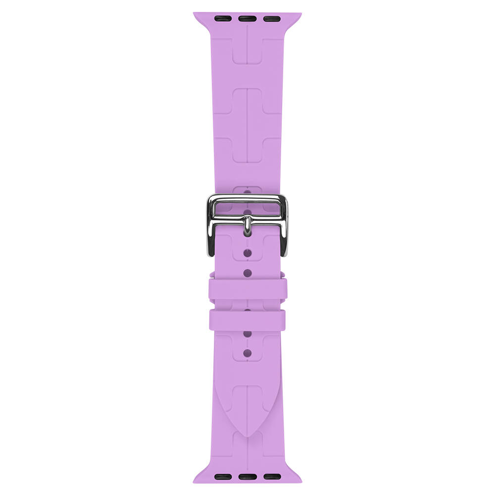 Apple Watch 42mm Uyumlu Kordon Silikon Yumuşak Esnek Metal Klipsli KRD-92 Kayış - 12