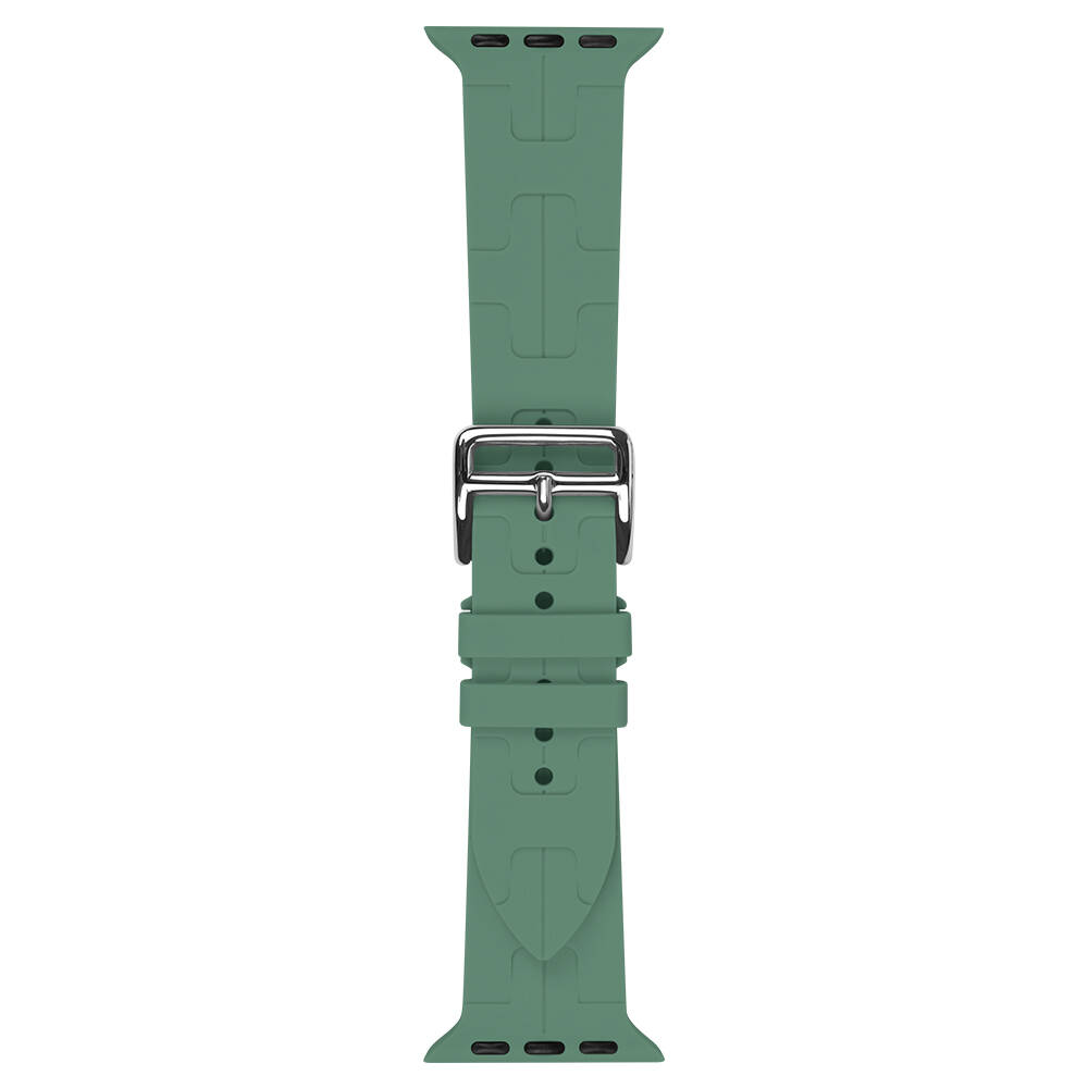 Apple Watch 7 41mm Uyumlu Kordon Silikon Yumuşak Esnek Metal Klipsli KRD-92 Kayış - 2