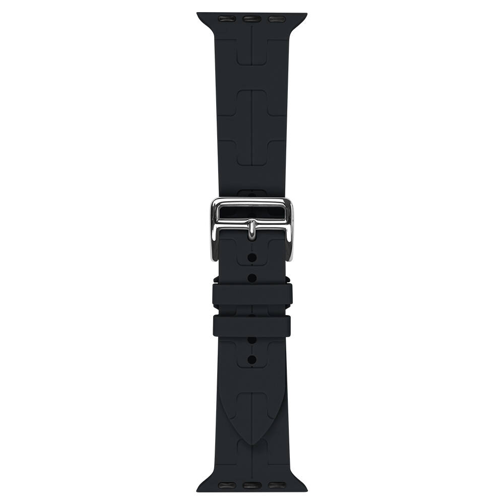 Apple Watch 7 41mm Uyumlu Kordon Silikon Yumuşak Esnek Metal Klipsli KRD-92 Kayış - 12