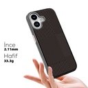 Apple iPhone 16 Uyumlu Kılıf Magsafe Şarj Özellikli Karbon Fiber Desenli Mutural Montage Kapak - 2