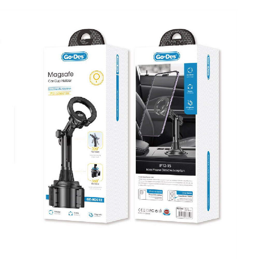 Go Des GD-HD312 M-safe Magnetik Teleskopik Boyun Ve 360 Derece Dönebilen Başlıklı Telefon Tutucu Bardaklık Tasarım - 1