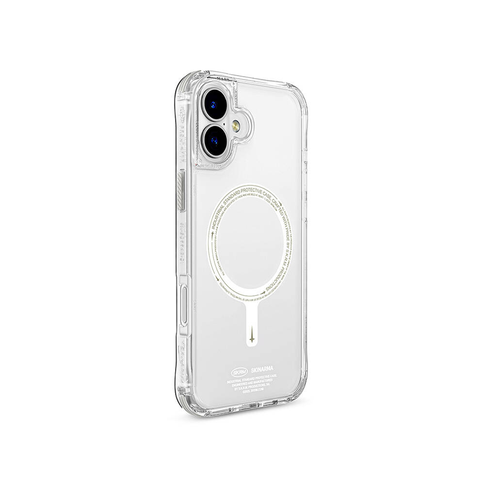 Apple iPhone 16 Plus Uyumlu Kılıf SkinArma Şeffaf Airbag Tasarımlı Magsafe Şarj Özellikli Saido Nightglow Kapak - 3