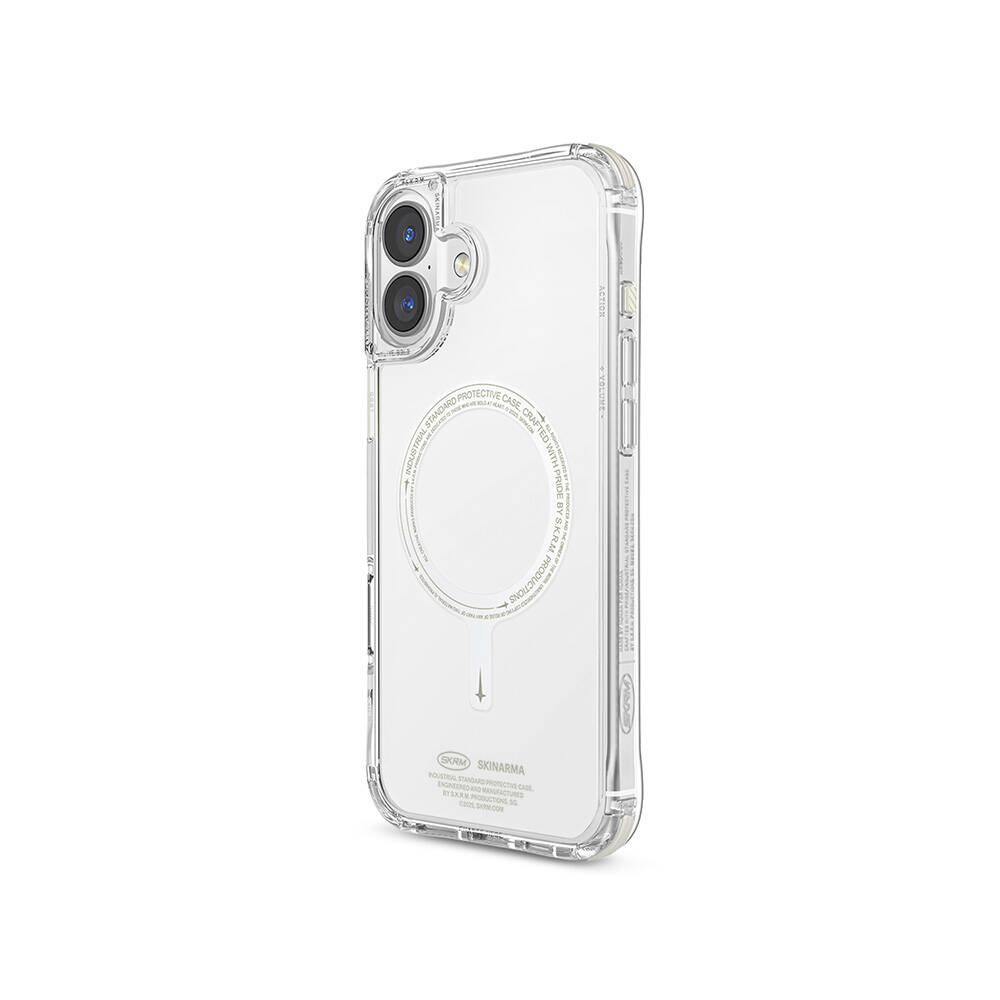 Apple iPhone 16 Plus Uyumlu Kılıf SkinArma Şeffaf Airbag Tasarımlı Magsafe Şarj Özellikli Saido Nightglow Kapak - 4