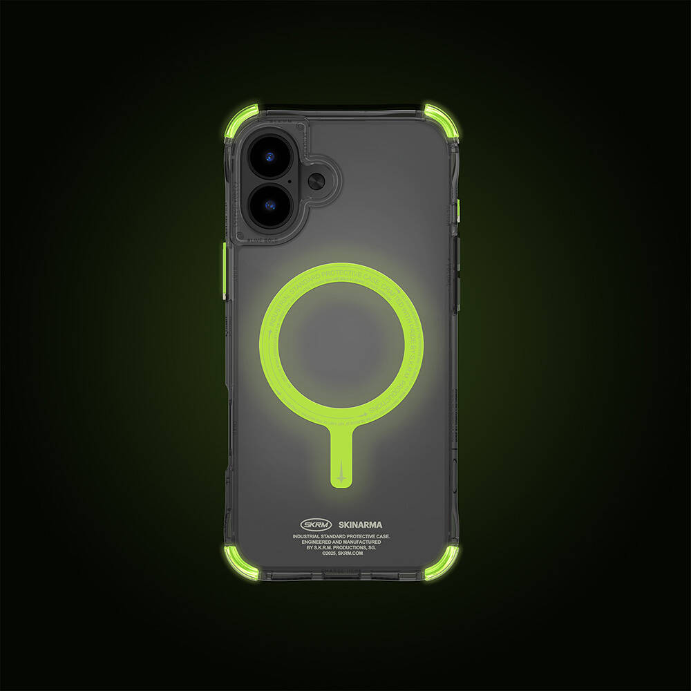 Apple iPhone 16 Plus Uyumlu Kılıf SkinArma Şeffaf Airbag Tasarımlı Magsafe Şarj Özellikli Saido Nightglow Kapak - 6