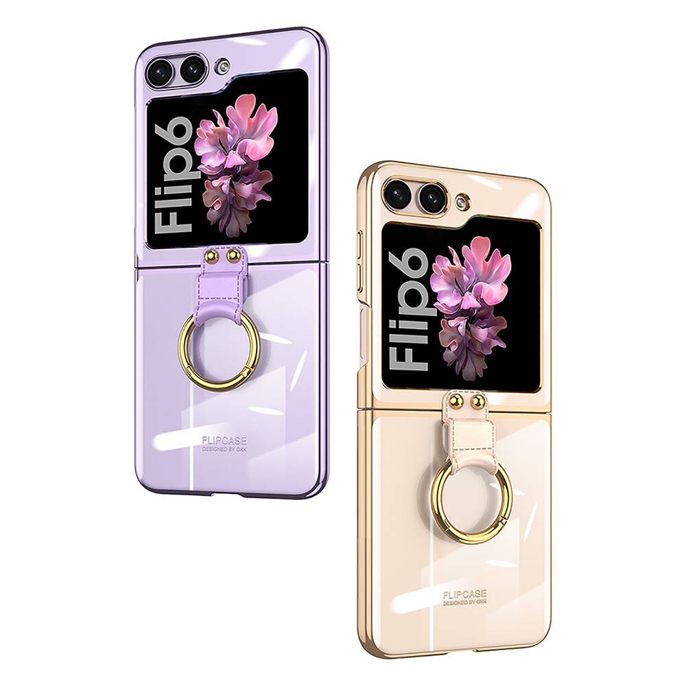 Samsung Galaxy Z Flip 6 Uyumlu Kılıf Sert PC Yüzüklü Şık Tasarım Zore Kıpta Kapak - 2