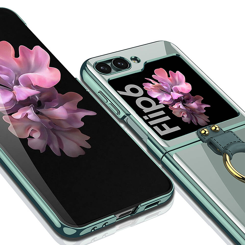 Samsung Galaxy Z Flip 6 Uyumlu Kılıf Sert PC Yüzüklü Şık Tasarım Zore Kıpta Kapak - 16