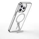 Apple iPhone 15 Pro Max Uyumlu Kılıf Wiwu FYY-014 M-safe Şarj Özellikli Alüminyum Alaşım Metal Standlı Şeffaf Kapak - 3