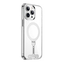Apple iPhone 15 Pro Max Uyumlu Kılıf Wiwu FYY-014 M-safe Şarj Özellikli Alüminyum Alaşım Metal Standlı Şeffaf Kapak - 4
