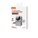 Recci RCW-47 Geometry Serisi Qi2 Şarj Teknolojili Rubik Küp Ambiyans Işıklı Telefon&Akıllı Saat&Kulaklık 15W 3in1 Kablosuz Şarj Standı - 1