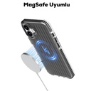 Apple iPhone 16 Uyumlu Kılıf Magsafe Şarj Özellikli Oyuklu Tasarım Mutural Bumpy Clear Kapak - 2