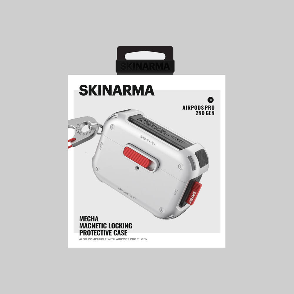 Apple AirPods Pro 2 Kılıf SkinArma Magnetik Kilitli Airbagli Tasarım Mecha Kılıf - 1