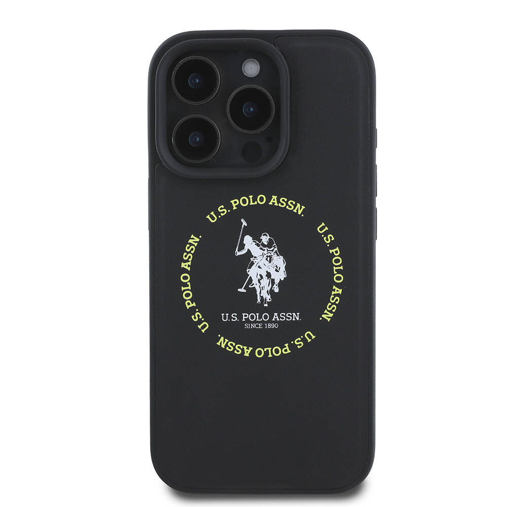 Apple iPhone 16 Pro Uyumlu Kılıf U.S. Polo Assn. Orjinal Lisanslı Magsafe Şarj Özellikli Circle ve Double Horse Logolu Deri Kapak - 2