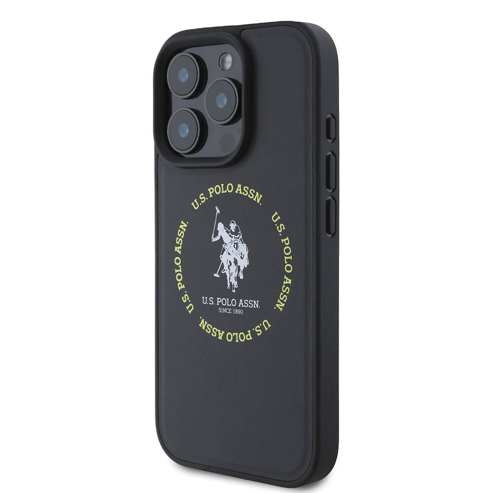 Apple iPhone 16 Pro Max Uyumlu Kılıf U.S. Polo Assn. Orjinal Lisanslı Magsafe Şarj Özellikli Circle ve Double Horse Logolu Deri Kapak - 1