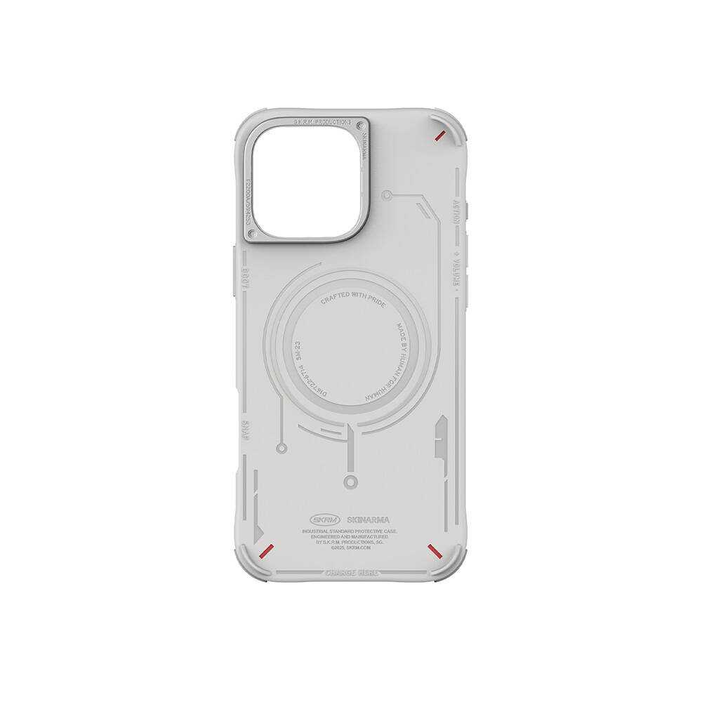 Apple iPhone 16 Pro Max Uyumlu Magsafe Şarj Özellikli Metal Kamera Çerçeveli Skinarma Mecha Serisi Kapak - 6