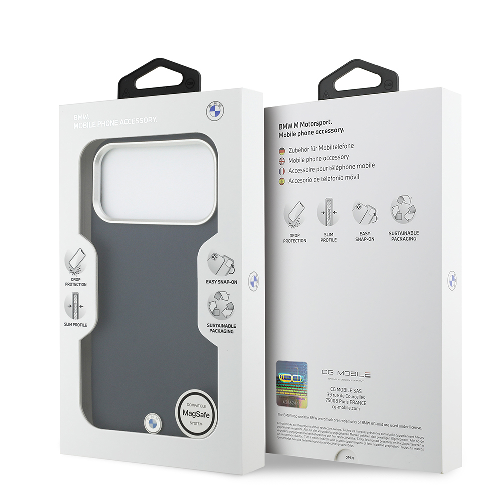 Apple iPhone 17 Pro Max Uyumlu Kılıf BMW Orjinal Lisanslı M-safe Şarj Özellikli Metal Logolu Tam Kaplama Deri Kapak - 26
