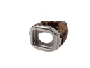 ​​​Apple Watch 44mm Uyumlu Kordon Deri Kordon Metal Kasa Korumalı Luxury KRD-67 Kayış - 4