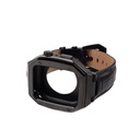 ​​​Apple Watch 44mm Uyumlu Kordon Deri Kordon Metal Kasa Korumalı Luxury KRD-67 Kayış - 11