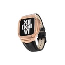 ​​​Apple Watch 44mm Uyumlu Kordon Deri Kordon Metal Kasa Korumalı Luxury KRD-67 Kayış - 13