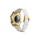 ​​​Apple Watch 44mm Uyumlu Kordon Deri Kordon Metal Kasa Korumalı Luxury KRD-67 Kayış - 22