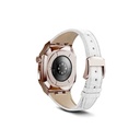 ​​​Apple Watch 44mm Uyumlu Kordon Deri Kordon Metal Kasa Korumalı Luxury KRD-67 Kayış - 34