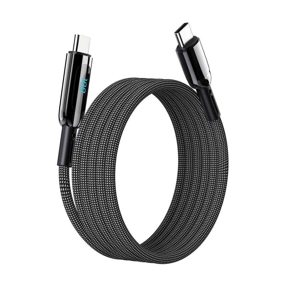 Wiwu Wi-C041 MagQ Çinko Alaşımlı Type-C to Type-C Hızlı Şarj Özellikli Data ve Şarj Kablosu 100W - 1