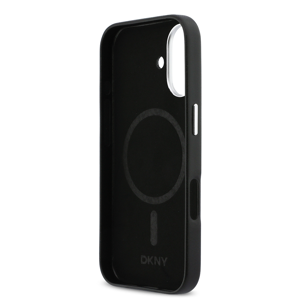 Apple iPhone 17 Uyumlu Kılıf DKNY Orjinal Lisanslı M-safe Şarj Özellikli PU Büyük Dikey Logolu Kapak - 6