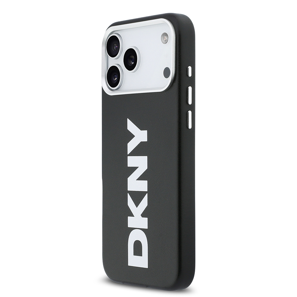 Apple iPhone 17 Pro Max Uyumlu Kılıf DKNY Orjinal Lisanslı M-safe Şarj Özellikli PU Büyük Dikey Logolu Kapak - 1