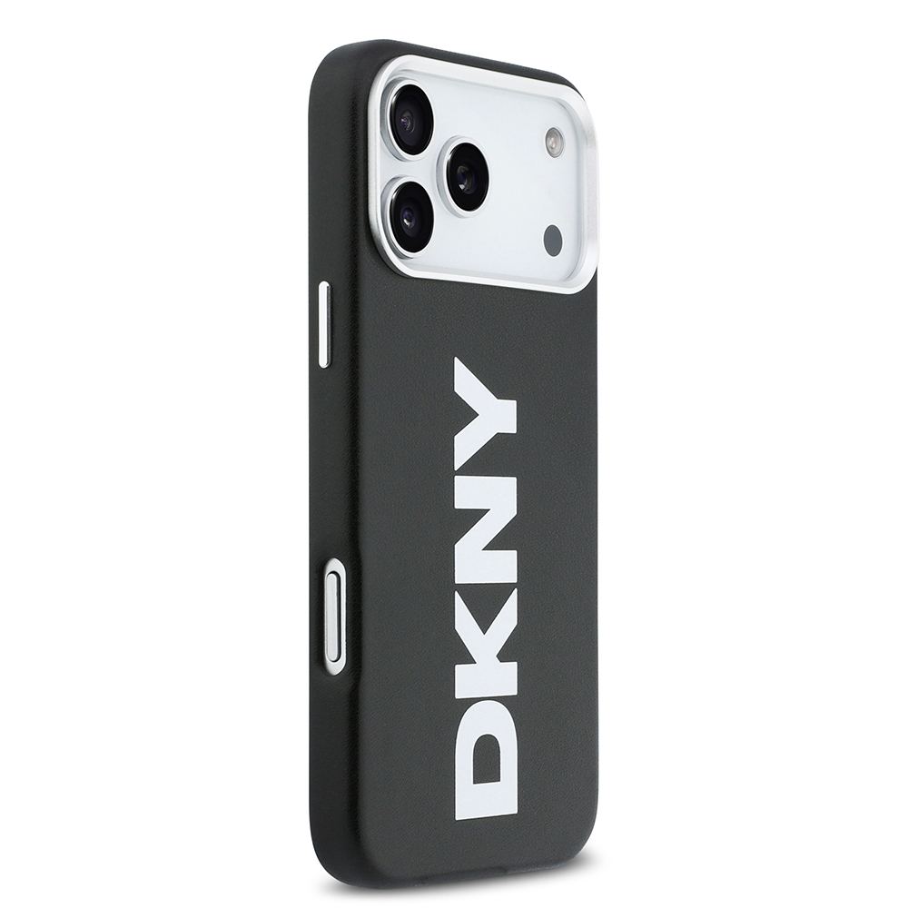 Apple iPhone 17 Pro Max Uyumlu Kılıf DKNY Orjinal Lisanslı M-safe Şarj Özellikli PU Büyük Dikey Logolu Kapak - 3