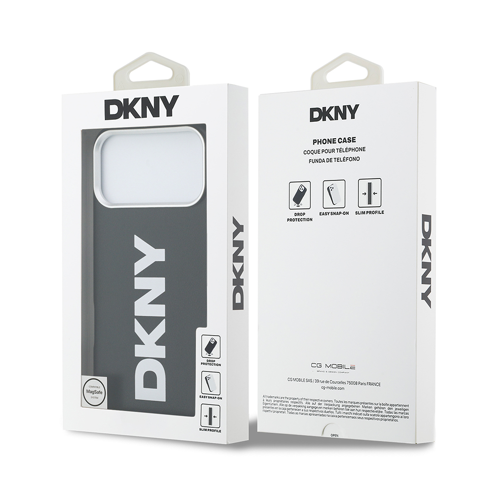 Apple iPhone 17 Pro Max Uyumlu Kılıf DKNY Orjinal Lisanslı M-safe Şarj Özellikli PU Büyük Dikey Logolu Kapak - 7