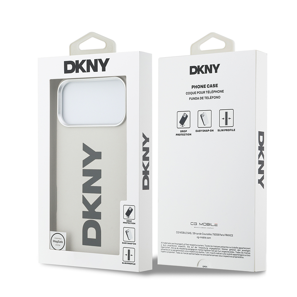 Apple iPhone 17 Pro Max Uyumlu Kılıf DKNY Orjinal Lisanslı M-safe Şarj Özellikli PU Büyük Dikey Logolu Kapak - 14