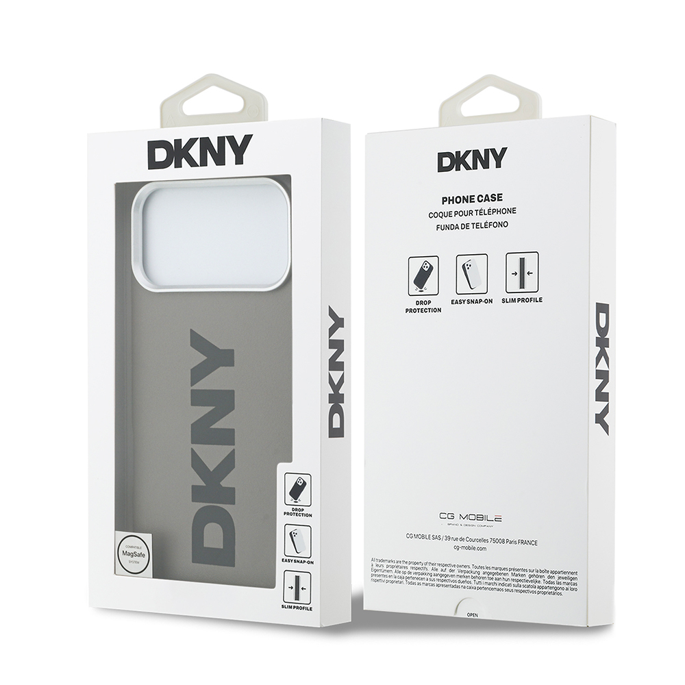 Apple iPhone 17 Pro Max Uyumlu Kılıf DKNY Orjinal Lisanslı M-safe Şarj Özellikli PU Büyük Dikey Logolu Kapak - 21