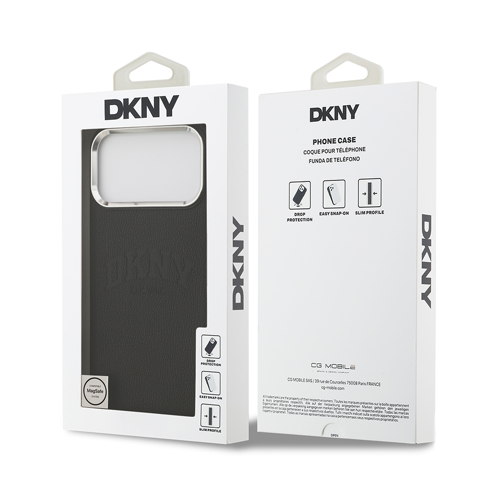 Apple iPhone 17 Pro Max Uyumlu Kılıf DKNY Orjinal Lisanslı M-safe Şarj Özellikli PU Deri Kabartmalı Kapak - 13