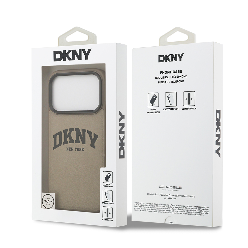 Apple iPhone 17 Pro Max Uyumlu Kılıf DKNY Orjinal Lisanslı M-safe Şarj Özellikli PU Deri Kabartmalı Kapak - 14