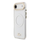 Apple iPhone 17 Air Uyumlu Kılıf Lacoste Orjinal Lisanslı M-safe Şarj Özellikli Gold Timsah Logolu Buzlu Kapak - 1