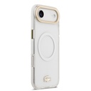 Apple iPhone 17 Air Uyumlu Kılıf Lacoste Orjinal Lisanslı M-safe Şarj Özellikli Gold Timsah Logolu Buzlu Kapak - 3