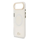 Apple iPhone 17 Air Uyumlu Kılıf Lacoste Orjinal Lisanslı M-safe Şarj Özellikli Gold Timsah Logolu Buzlu Kapak - 5