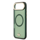 Apple iPhone 17 Air Uyumlu Kılıf Lacoste Orjinal Lisanslı M-safe Şarj Özellikli Gold Timsah Logolu Buzlu Kapak - 12