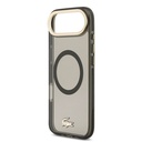 Apple iPhone 17 Air Uyumlu Kılıf Lacoste Orjinal Lisanslı M-safe Şarj Özellikli Gold Timsah Logolu Buzlu Kapak - 19