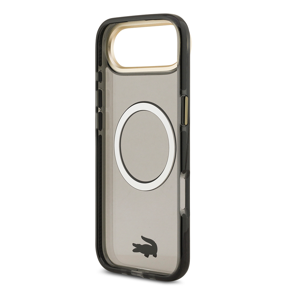 Apple iPhone 17 Air Uyumlu Kılıf Lacoste Orjinal Lisanslı M-safe Şarj Özellikli Gold Timsah Logolu Buzlu Kapak - 20