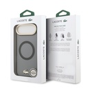 Apple iPhone 17 Air Uyumlu Kılıf Lacoste Orjinal Lisanslı M-safe Şarj Özellikli Gold Timsah Logolu Buzlu Kapak - 21