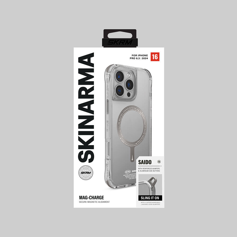 Apple iPhone 16 Pro Uyumlu Kılıf Magsafe Şarj Özellikli Şeffaf Airbag Tasarımlı Skinarma Saido Prime Kapak - 4