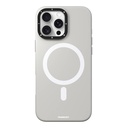 Apple iPhone 16 Pro Max Uyumlu Kılıf Magsafe Şarj Özellikli Kamera Standlı Silikon Youngkit Bitty Cream Kapak - 1