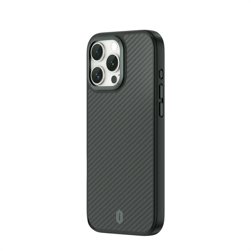 Apple iPhone 16 Pro Uyumlu Kılıf Wiwu DCC-205 Magsafe Şarj Özellikli Aramid Fiber Tasarım Kevlar Kapak - 2