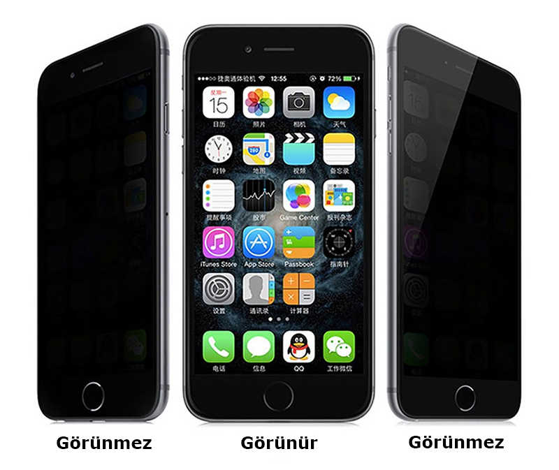 Apple iPhone 8 Plus Uyumlu Zore Kor Privacy Cam Ekran Koruyucu - 2