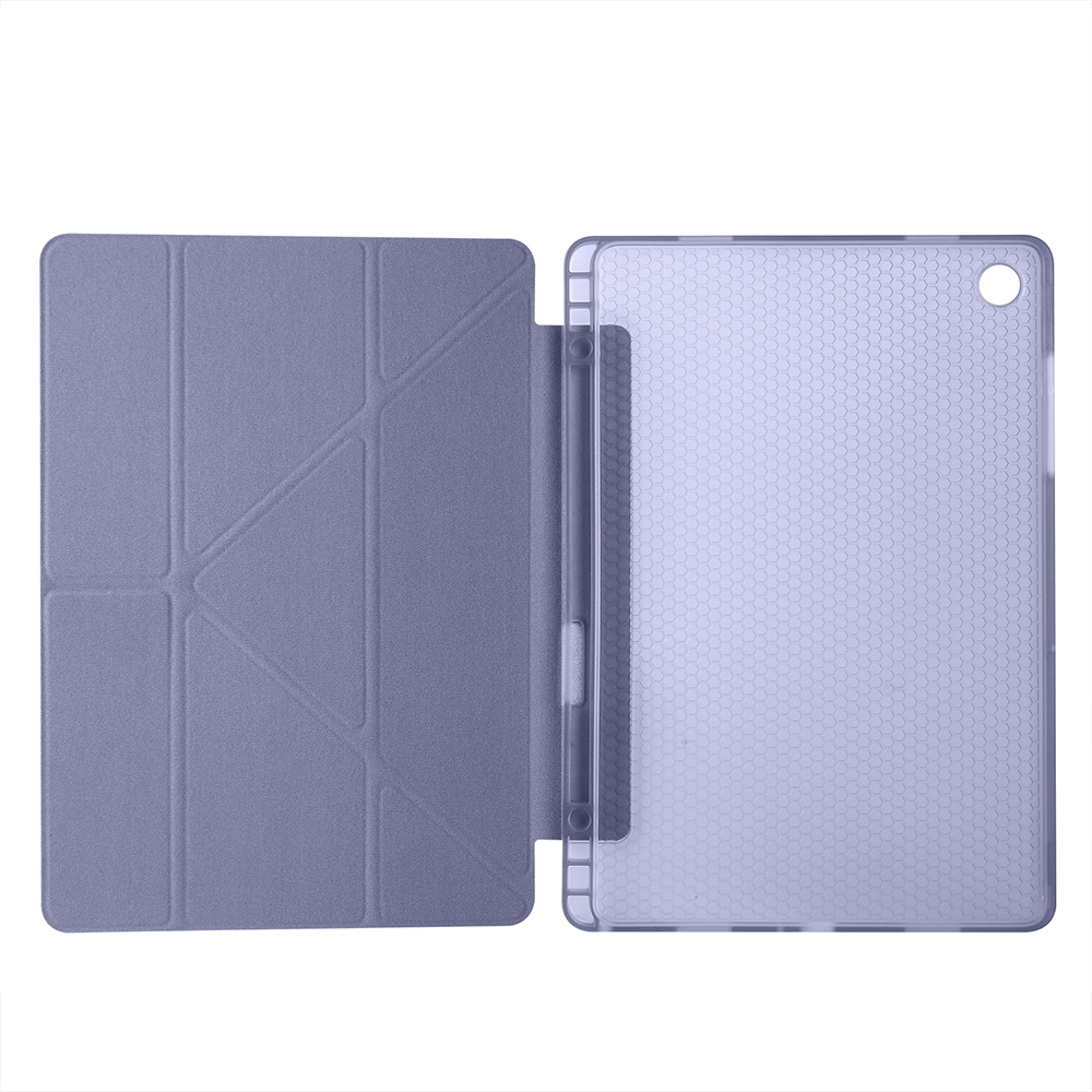 Samsung Galaxy Tab A11 Plus Uyumlu Kılıf Zore Tri Folding Kalem Bölmeli Standlı Kılıf - 25